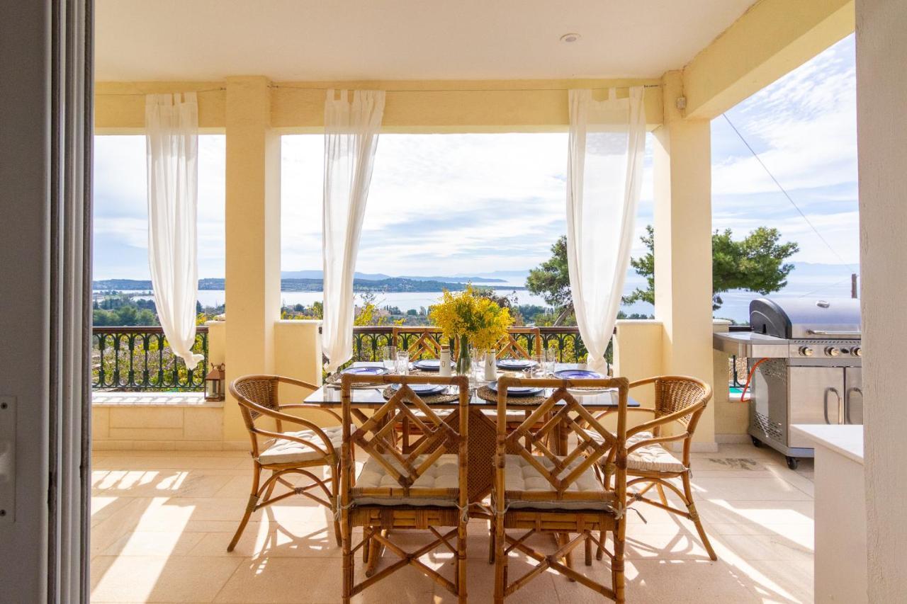 House With Amazing Ocean View And Patio - Pool Villa Porto Heli Dış mekan fotoğraf