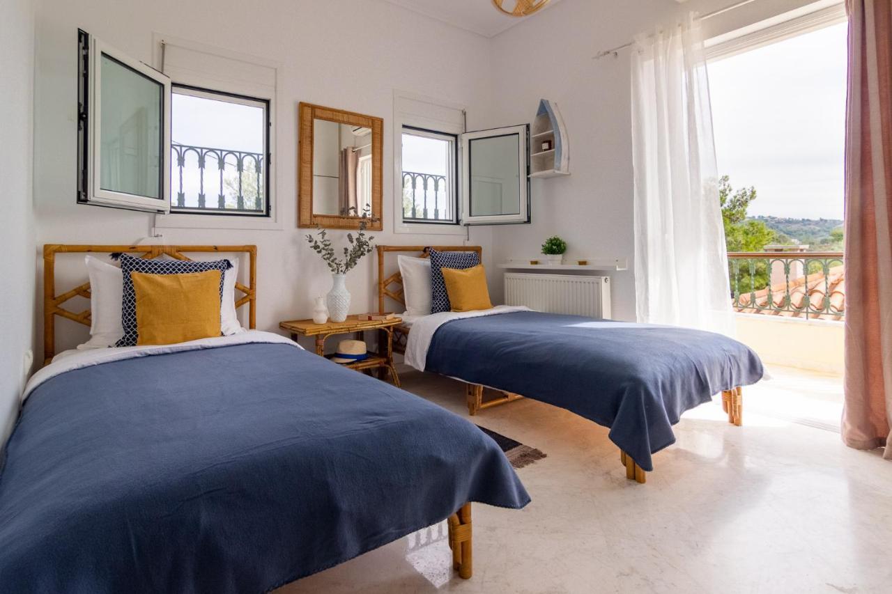 House With Amazing Ocean View And Patio - Pool Villa Porto Heli Dış mekan fotoğraf