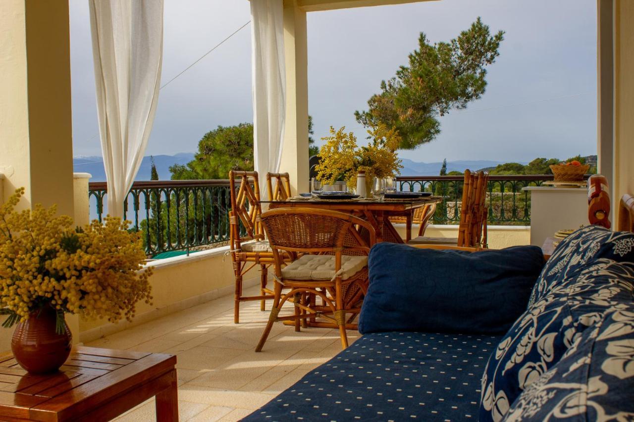 House With Amazing Ocean View And Patio - Pool Villa Porto Heli Dış mekan fotoğraf