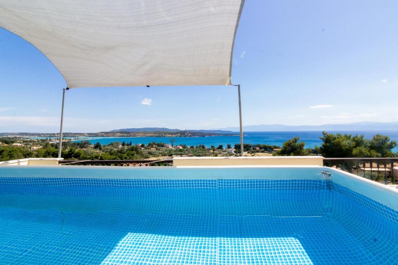 House With Amazing Ocean View And Patio - Pool Villa Porto Heli Dış mekan fotoğraf